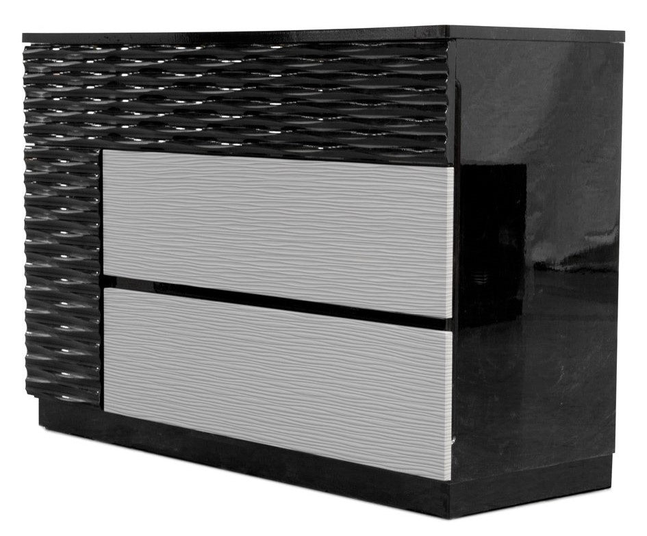 Romania Black & Zebra Grey Wood Dresser