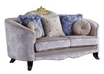 Sheridan Cream Fabric Loveseat with Accent Pillows