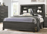 Lantha Gray Oak Hardwood King Bed with Storage