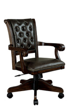 Kalia Brown/Dark Brown Leatherette Arm Chair