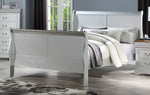 Louis Philippe III Platinum Wood Full Sleigh Bed