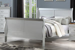 Louis Philippe III Platinum Wood Queen Sleigh Bed