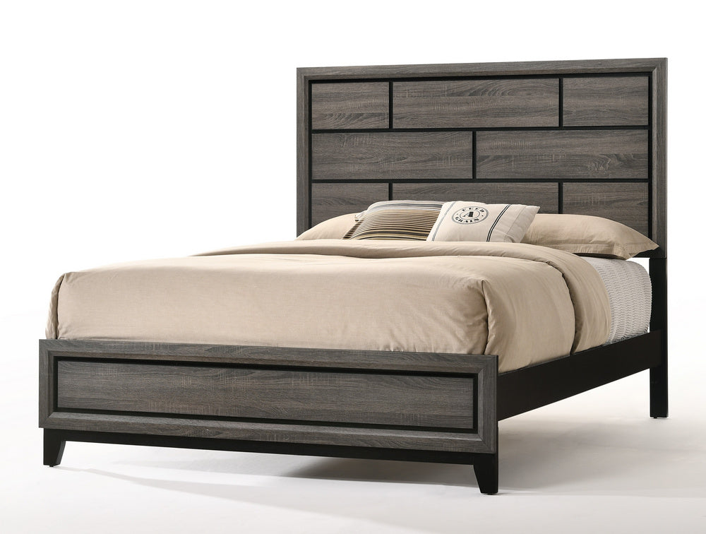 Valdemar Weathered Gray Wood King Bed with Low Footboard