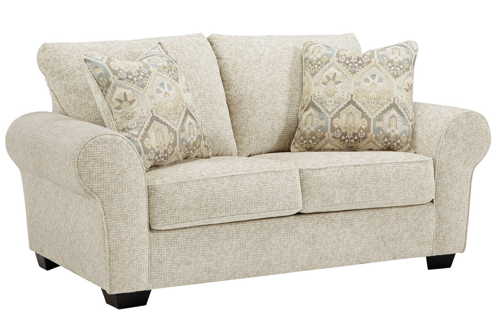 Haisley Ivory Fabric Loveseat