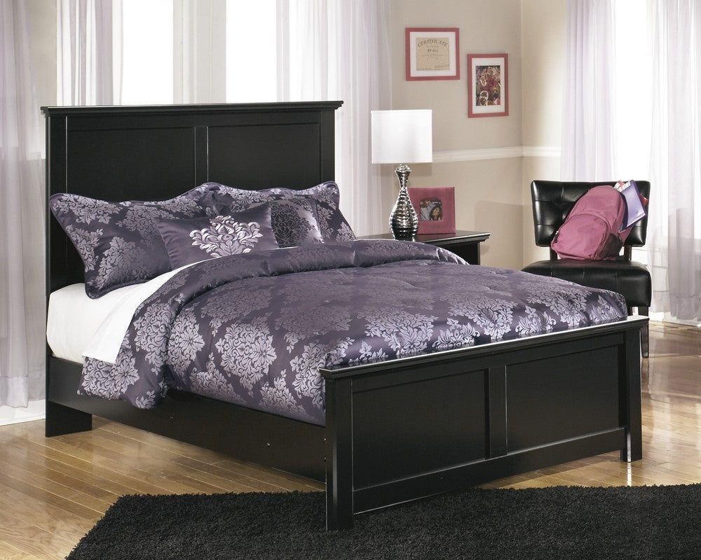 Maribel Black Wood Full Panel Bed