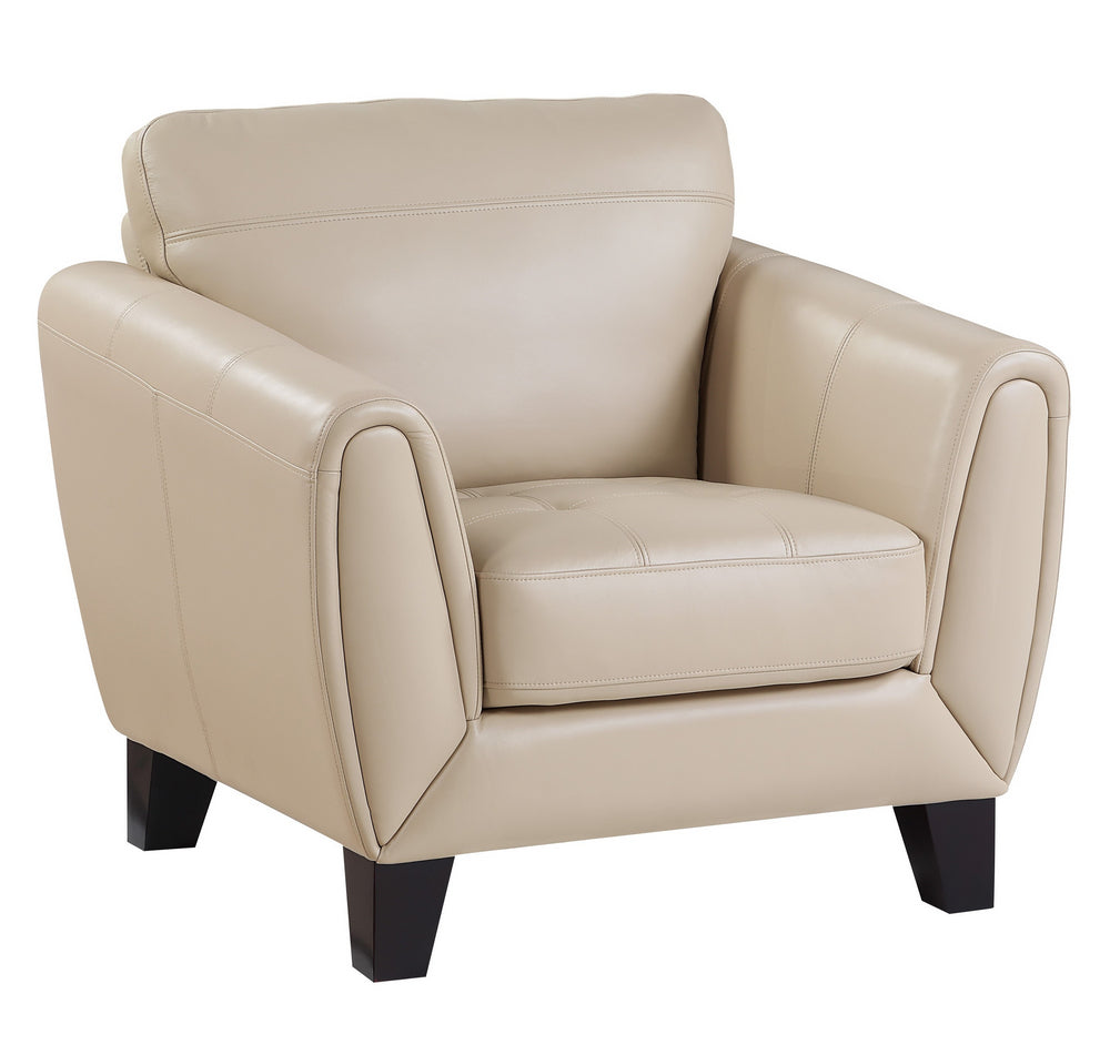 Spivey Beige Top Grain Leather Chair