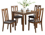 Weston 5-Pc Brown Wood/Faux Leather Dinette Set