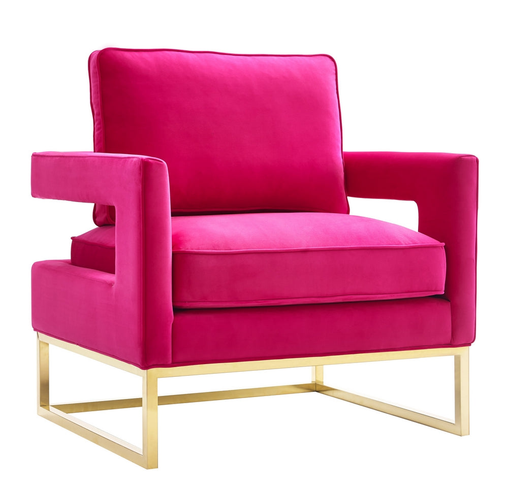 Avery Pink Velvet Accent Chair