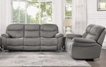 Longvale 2-Pc Gray Microfiber Power Recliner Sofa Set