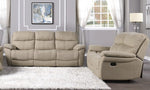 Longvale 2-Pc Tan Microfiber Manual Recliner Sofa Set