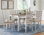 Skempton 7-Pc Grayish White Dining Table Set