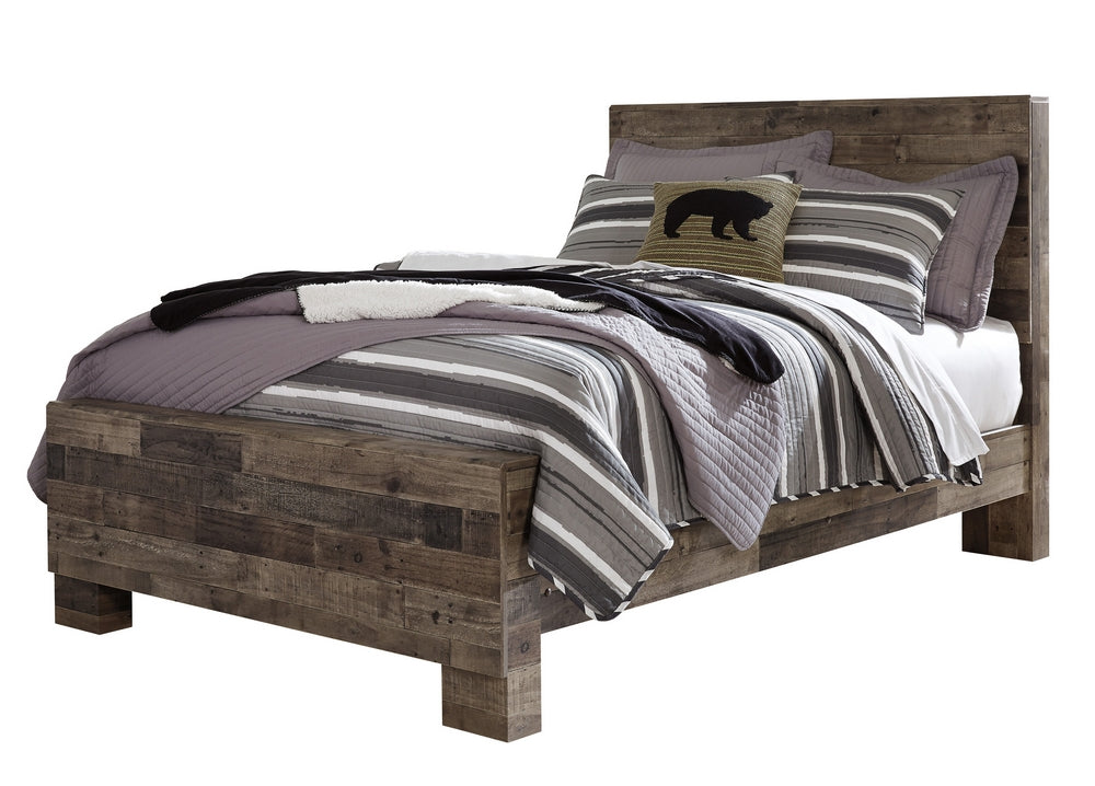 Derekson Multi Gray Wood Full Panel Bed