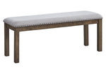 Moriville Beige Fabric/Grayish Brown Wood Dining Bench