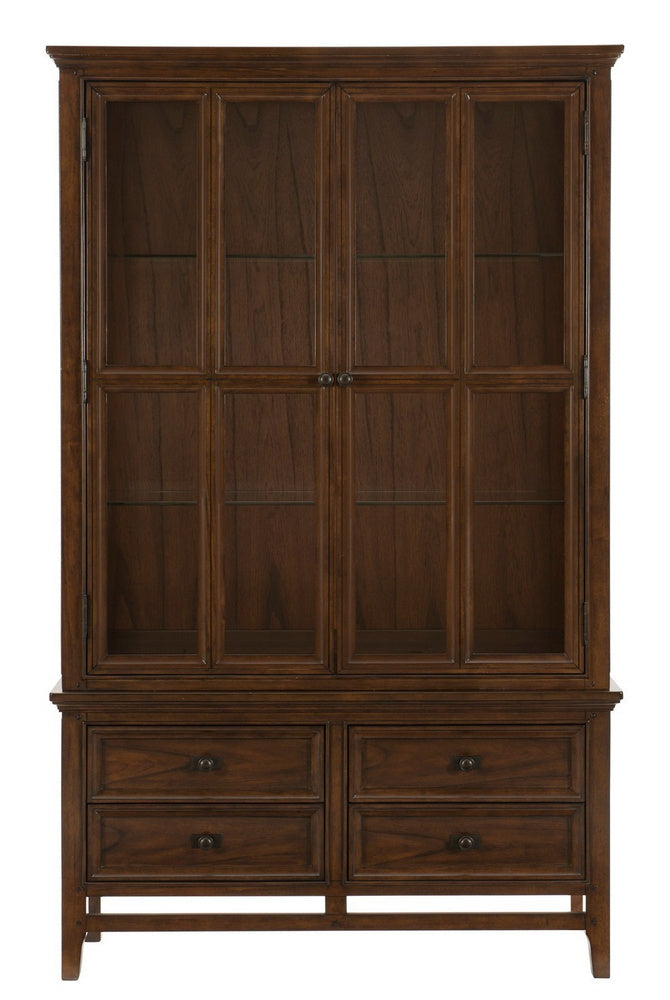 Frazier Park Brown Cherry Wood Buffet with Hutch