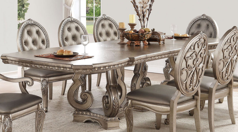 Northville Antique Silver Wood Dining Table (Oversized)