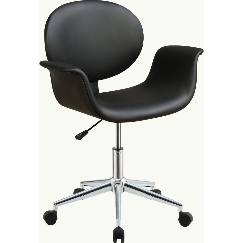 Camila Black PU Leather Office Chair with Gas Lift