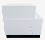 Berlin White Lacquer Wood Right Nightstand