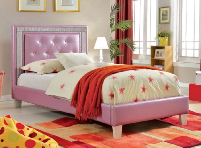 Lianne Purple Leatherette Twin Platform Bed