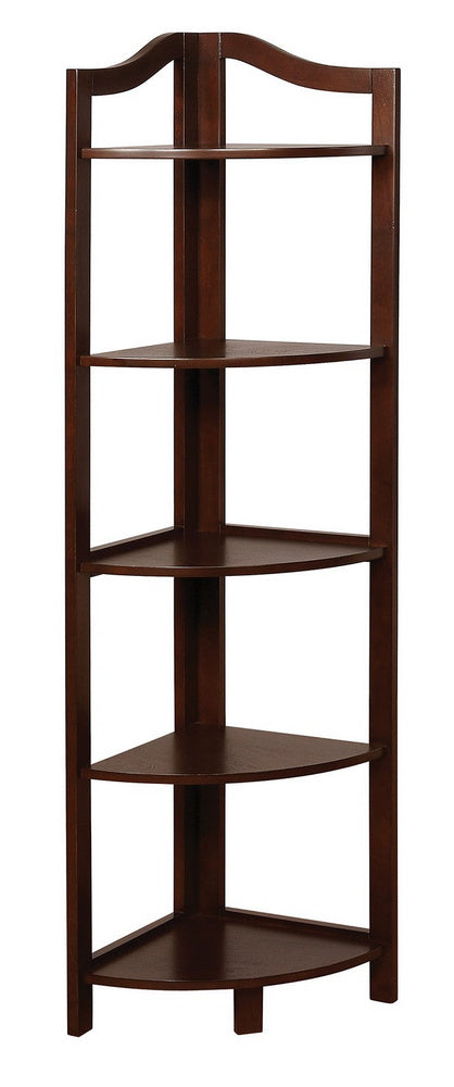 Alyssa Espresso Wood 5-Tier Ladder Shelf