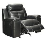 Kempten Black Faux Leather Manual Rocker Recliner