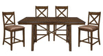 Levittown 5-Pc Brown Wood Counter Height Table Set