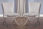 Daire 2 Gray Fabric/Chrome Metal Side Chairs