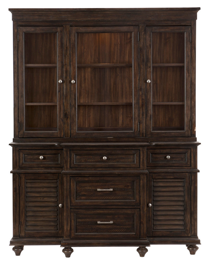 Cardano Driftwood Charcoal Wood Buffet with Hutch