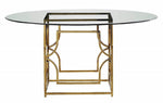 Hannah Gold Metal/Glass 60" Dining Table