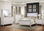 Alonza 6-Pc White Wood Queen Bedroom Set w/LED Lighting