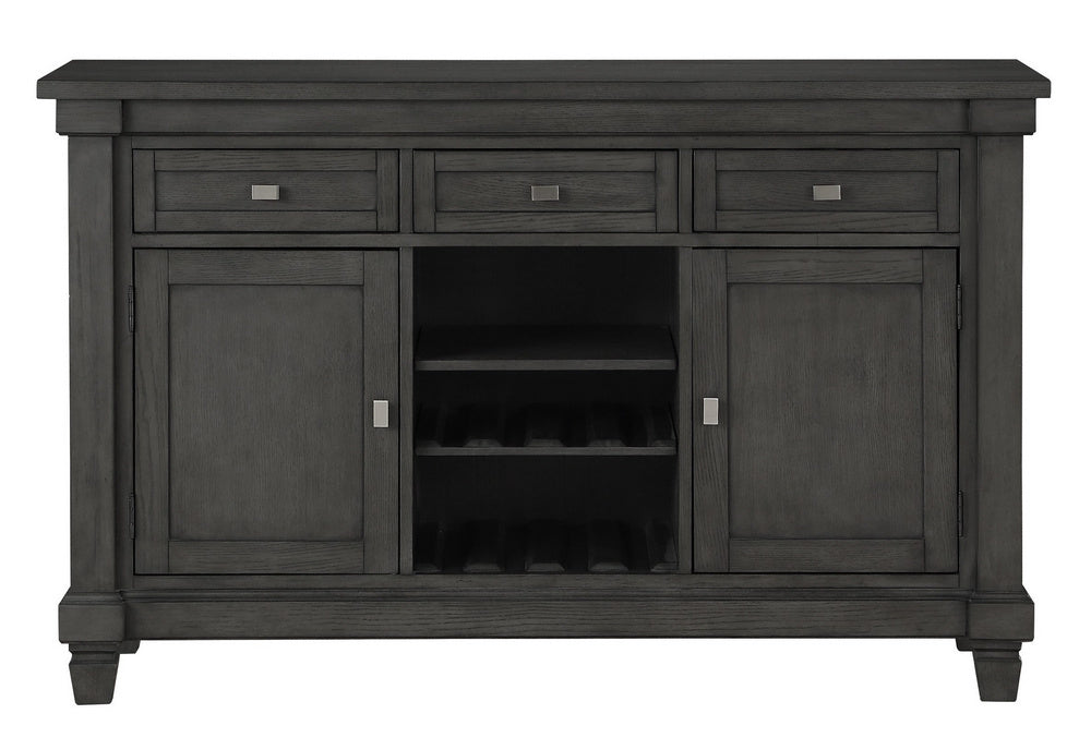 Baresford Gray Wood Server with Wine Racks