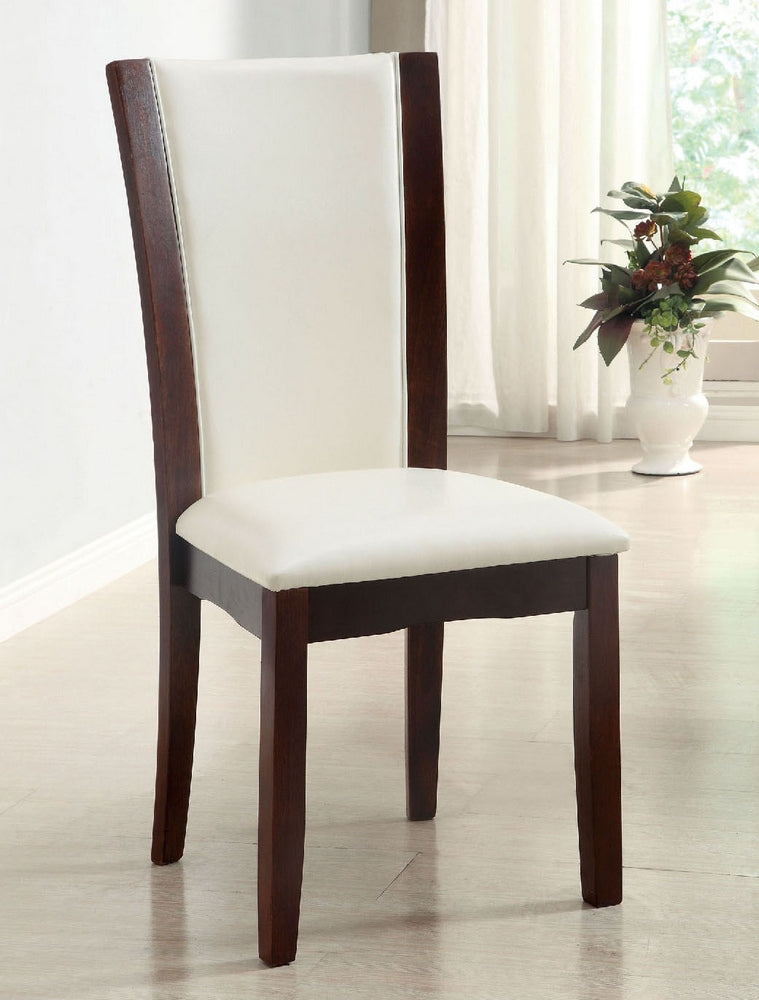 Manhattan 2 White/Dark Cherry Side Chairs