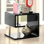 Ninove Black Lacquer Wood End Table