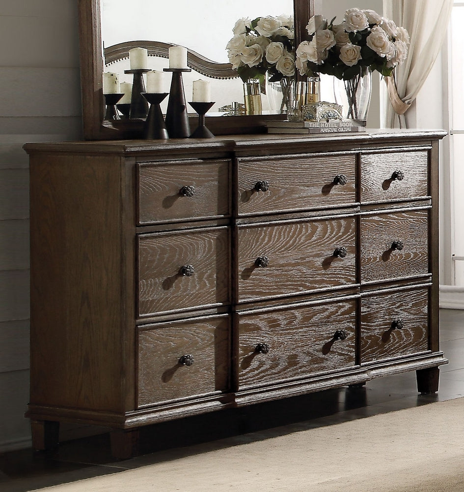 Baudouin Weathered Oak Wood Dresser