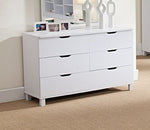 Rosangela White Wood 6-Drawer Dresser