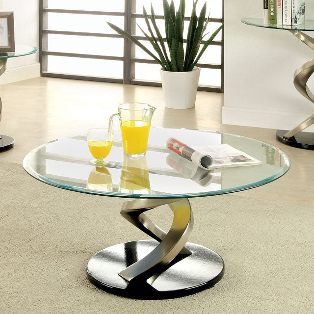 Nova Silver Steel/Glass Coffee Table