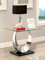 Orla II Silver Metal/Glass End Table