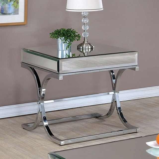 Sundance Chrome Metal/Mirror End Table