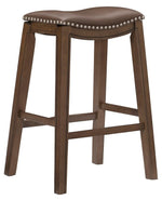 Ordway Brown PU Leather/Wood Pub Stool