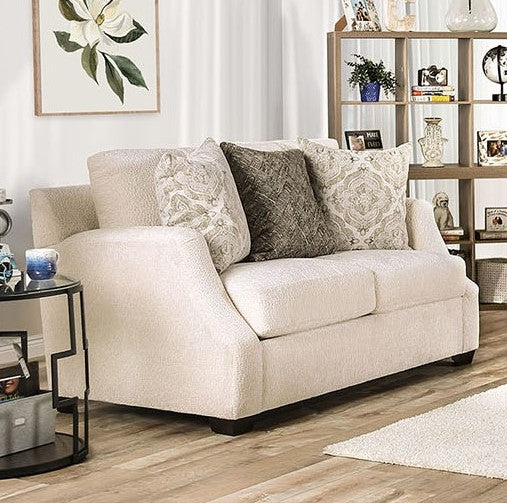 Laila Ivory Chenille Loveseat