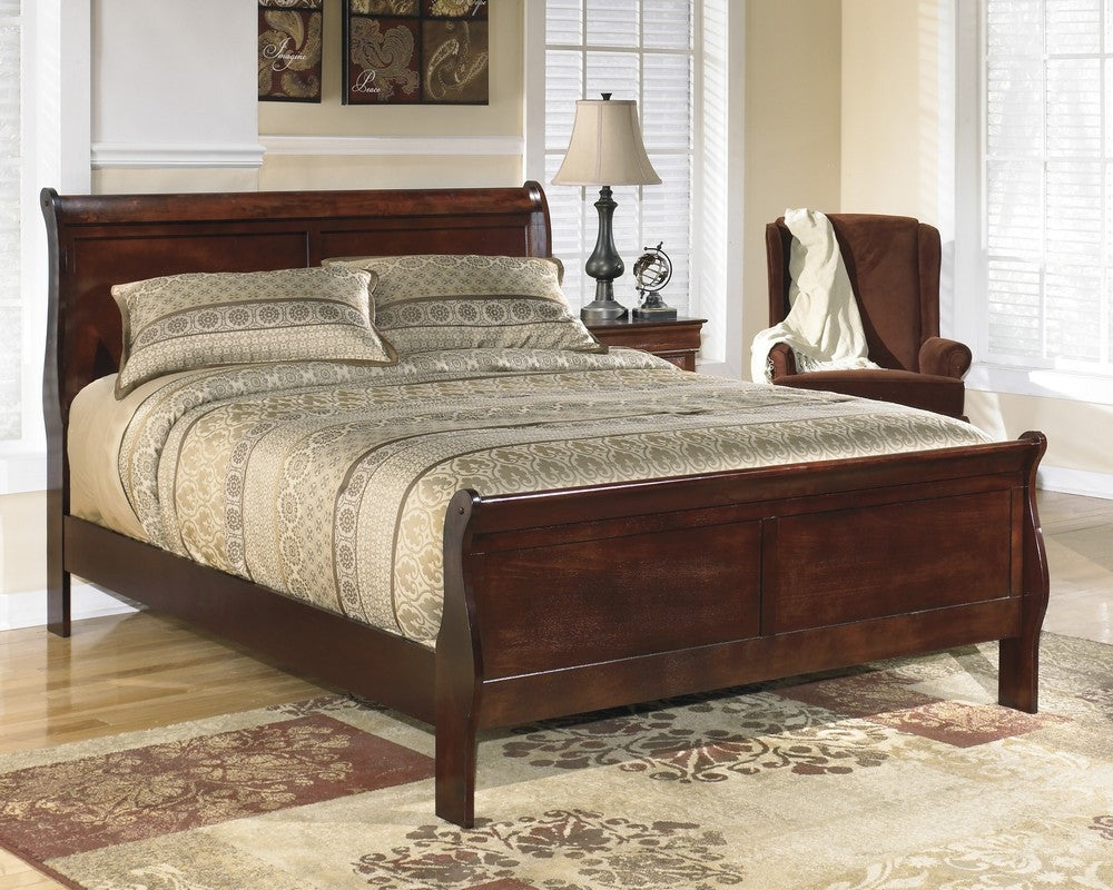 Alisdair Dark Brown Wood King Sleigh Bed