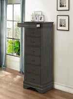 Mayville Stained Gray Lingerie Chest w/Hidden Drawer