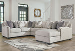 Dellara 4-Pc Chalk Fabric Sectional Sofa with RAF Chaise