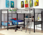 Ballarat L-Shaped Twin Triple Bunk Bed w/ Desk