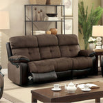 Hadley I Brown Fabric Manual Recliner Sofa