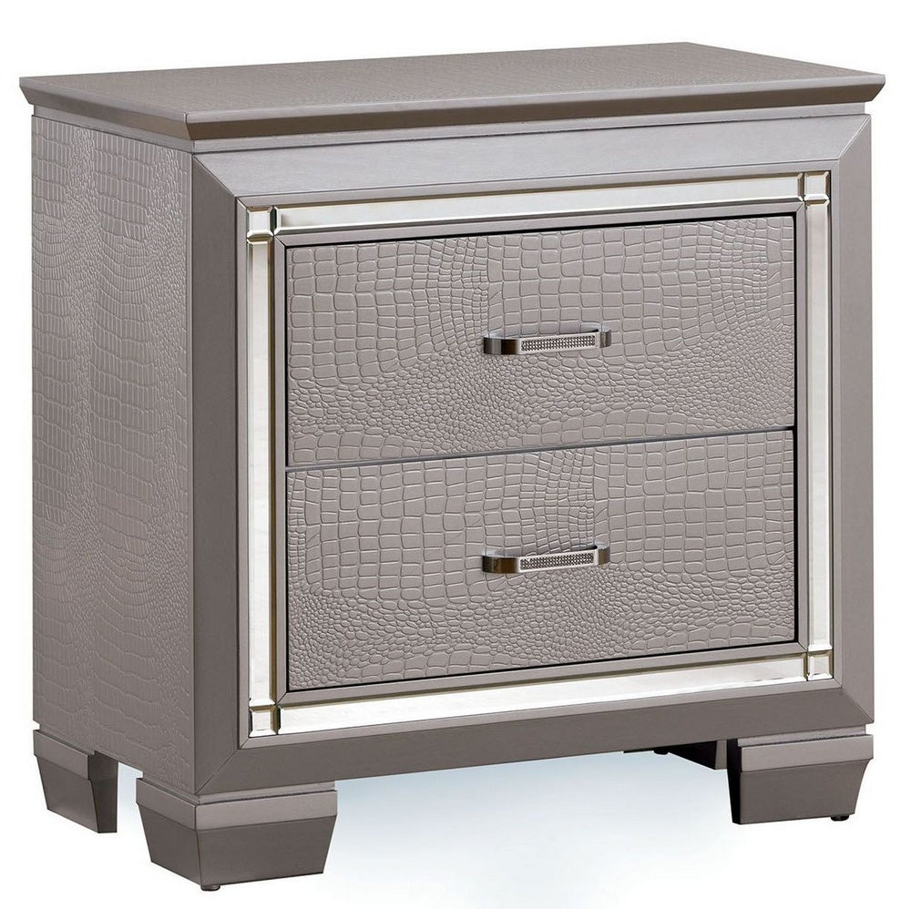 Bellanova Contemporary Silver Nightstand