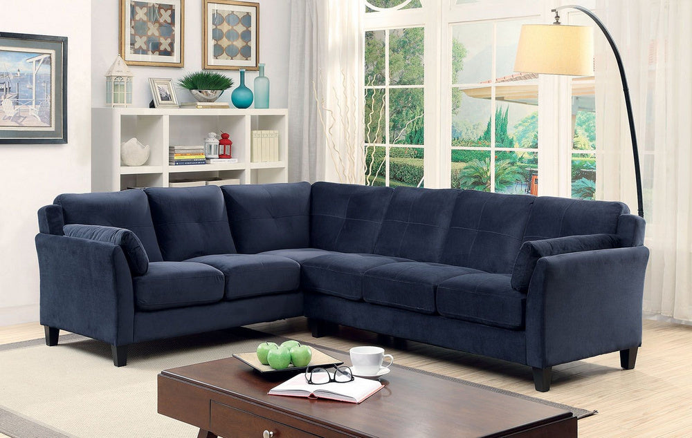 Peever II Navy Flannelette Sectional Sofa