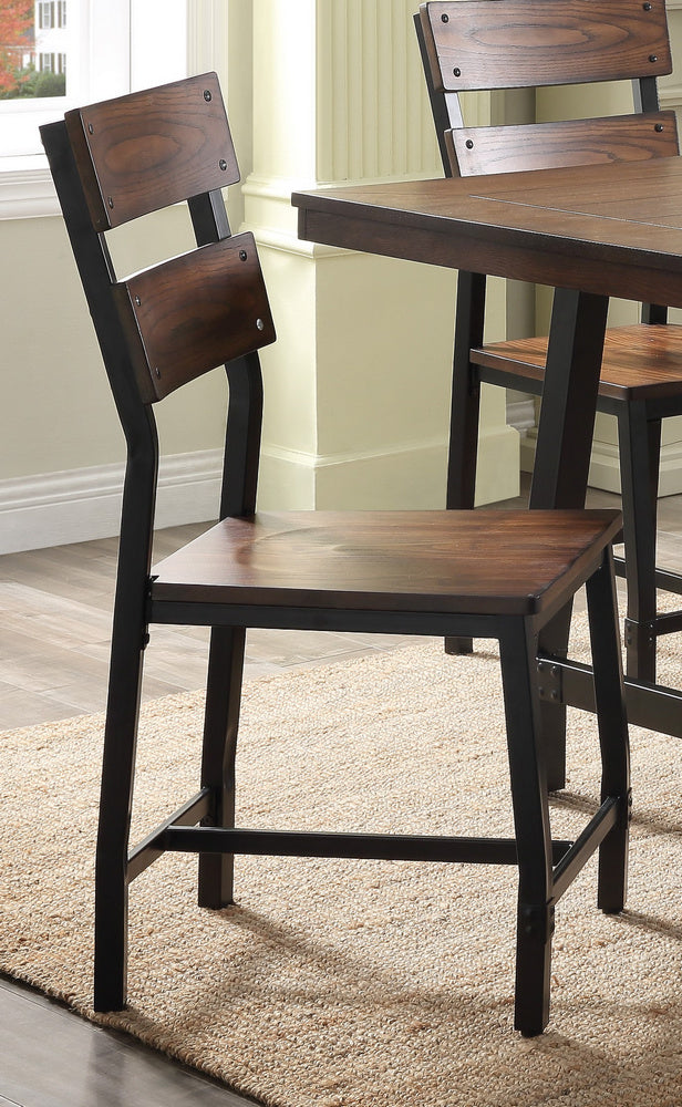 Mariatu 2 Oak Wood/Black Metal Side Chairs