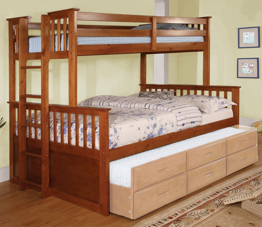 University I Oak Wood Twin/Full Bunk Bed