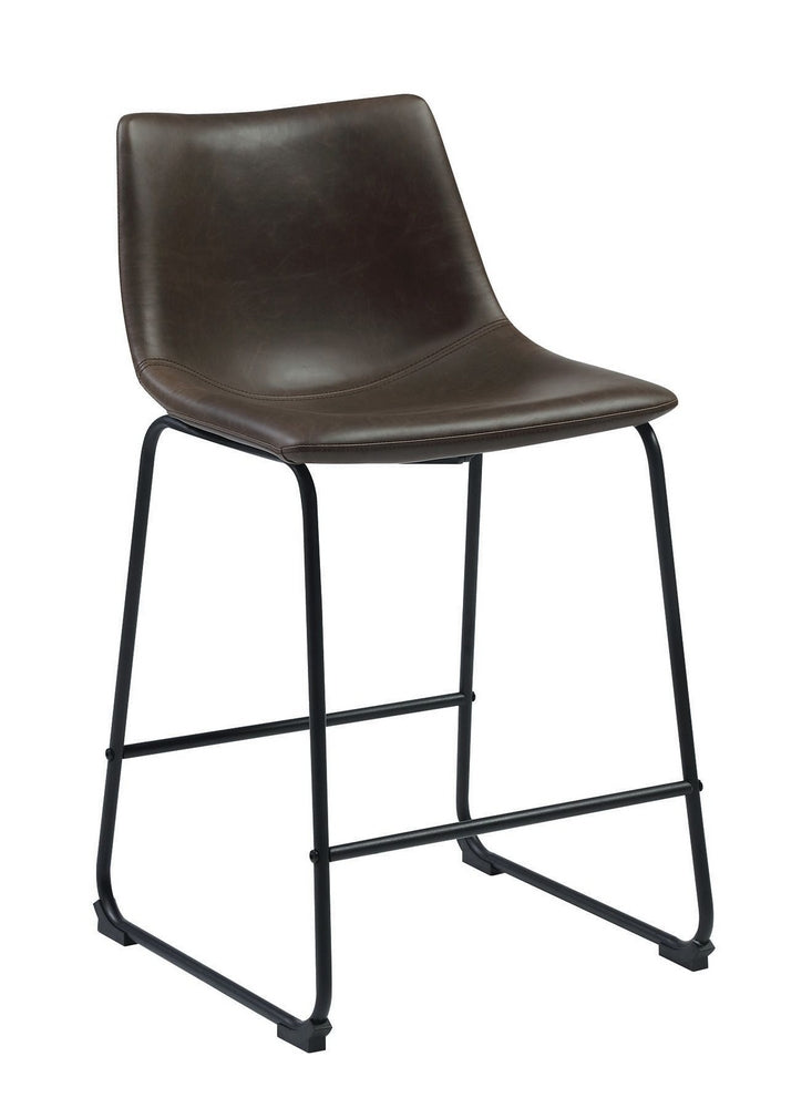 Sorne 2 Two-Tone Brown Leatherette Counter Height Stools