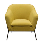 Status Yellow Plush Fabric Accent Chair